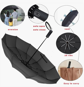 Parapluies d'affaires pour hommes, 10 nervures, <span class=keywords><strong>solide</strong></span>, coupe-vent, grande taille, automatique, noir, robuste, <span class=keywords><strong>parapluie</strong></span> pliant - Product Image 5