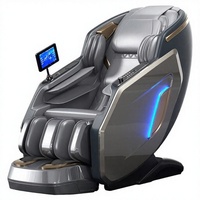Fauteuil de massage 6D zéro gravité, chaise inclinable shiatsu pour le corps entier, pression d'air électrique, chaleur, musique, blanc, gris, noir