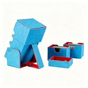 Large and Extremely Robust Premium PU Leather Deck <b>Box</b> with Two <b>Removable</b> Card Holders Holds up to 200 Double-Sleeved Cards - Product Image 6