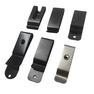 Factory hot leather case metal with clip metal steel black spring belt clip