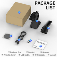 Escáner de código de barras inalámbrico de escritorio con detección automática, lector de código de barras 2D portátil con Bluetooth, escáner de código QR