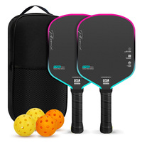 Raquette de pickleball avec noyau en nid d'abeille absorbant les chocs, kit complet, surface en carbone T700, pack de raquettes de pickleball pour le jeu en compétition