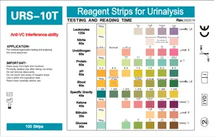 10 매개 변수 시약 스트립 소변 검사 URS-10T 의료 소변 테스트 스트립