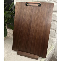 Porte-menu en bois de noyer, petit porte-menu avec clip métallique et base stable, support de menu pour bar, cafés, comptoirs
