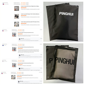 Custom Frosted Black Reusable Zipper <b>Bags</b> For Clothing Shipping Packaging Resealable Poly <b>Bags</b> With Printed Logo - Product Image 2