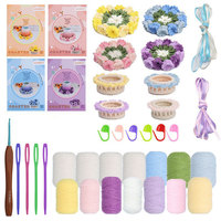 Kit DIY Innovant de Sous-Verres en Crochet Tournesol pour Débutants Adultes Filles - Idée Cadeau Kit de Couture Napperons Tissés Faits Main