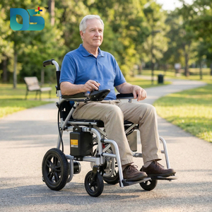 Fauteuil roulant électrique pliable et portable, léger, avec moteur puissant de 400 W, pour adultes handicapés et personnes âgées - Product Image 1