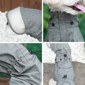 Detachable Rain Cap Jacket Four-legged Large Dog Clothing Pet Dog Apparel Dog Raincoat