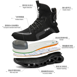 <span class=keywords><strong>Stivaletti</strong></span> <span class=keywords><strong>Antinfortunistici</strong></span> Isolanti 6KV con Punta <span class=keywords><strong>in</strong></span> Acciaio EN12568 Scarpe di Sicurezza da Uomo Anti-Perforazione Leggere e Traspiranti - Product Image 6