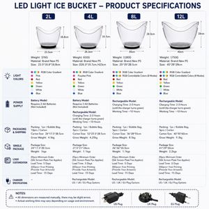 Hielera Acrílica con Logotipo Personalizado, de Gran Capacidad, Eléctrica, para Bares, Clubes y Fiestas, 2L 4L 8L 12L, con Luces LED - Product Image 5