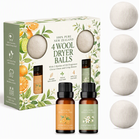 Kit de boules de séchage en laine parfumées, adoucissant naturel réutilisable pour tissus, boules de lavage parfumées aux huiles essentielles