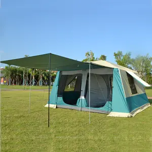 핫 세일 방수 초대형 공간 5 ~ 8 명 휴대용 노란색 가족 야외 캠핑 텐트
