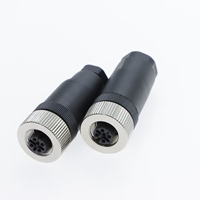 Connecteur d'aviation M12 femelle droit auto-câblant à vis 12 broches pour câble de capteur
