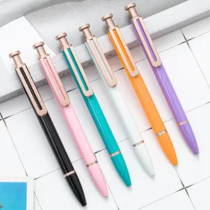 कस्टम प्रिंट लोगो के साथ निर्माता थोक उच्च गुणवत्ता वाले रंगीन प्रेसिंग एल्यूमिनियम रॉड मेटल बॉलपॉइंट पेन उपहार पेन