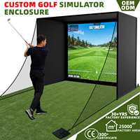 Kit d'enceinte de simulateur de golf personnalisé avec rembourrage en mousse, cadres en acier, écran HD anti-impact de qualité supérieure, rideaux occultants et protection latérale
