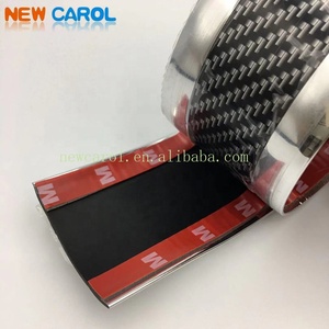 Carbon Fiber Look Với TRIM Cửa Xe <span class=keywords><strong>Sill</strong></span> Chùi Tấm Pedal Bảo Vệ Bumper Bảo Vệ Dải Tự Động Phụ Kiện Dán Xe - Product Image 3