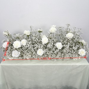 Fournisseur de mariage personnalisé de haute qualité bébé haleine allée coureur blanc rose et fleurs bébé haleine allée coureur - Product Image 5