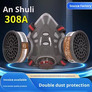 308A Silicone KN95 kép Canister mặt nạ khí HEPA lọc Tái sử dụng mặt nạ cho hóa chất thuốc trừ sâu sơn dầu mùi bảo vệ - Product Image 6