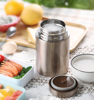 Haute Qualité Isolé En Acier Inoxydable Alimentaire Flacon Noir Thermo Double Paroi Vide Boîte À Lunch Pour Enfants