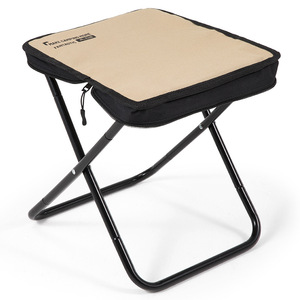 Folding Stool Portable Outdoor Camping Chair Rectangular Iron Frame Compact Design For Fishing Travel Use - Product Image 1