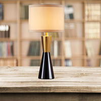 ENSEMBLE Nouveau Moderne Marbre Chevet Lumière Tissu Abat-Jour Lampes De Table En Métal pour Hôtel