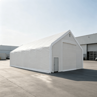 Abri de stockage industriel à double treillis de grande portée 40x63 pieds, structure galvanisée, couverture en maille PE/PVC pour stockage extérieur