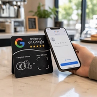 13,56 MHz NFC Google Review Feedback Prompt - Carte/Autocollant PVC (Carré ou Rond) - Matériaux Plexiglas/Acrylique Acceptables