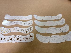 8 autocollants de <span class=keywords><strong>tatouage</strong></span> temporaire pour le visage, effet holographique caméléon blanc, paillettes or/argent/or rose, à la mode, tenue 1 semaine - Product Image 5