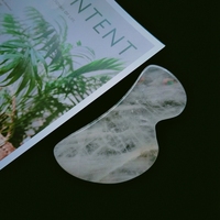 Planche de massage Gua Sha en forme de cœur HZ en quartz clair, jade rose et améthyste