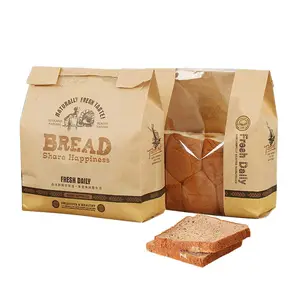 Hot Sale New Creative Custom Logo Size Food Storage Wrap Bread Baguette Wrapping Take Away Bread Paper Bags