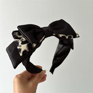 Serre-tête imprimé léopard pour femme, grand nœud multicouche, accessoire de mode - Product Image 6