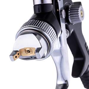 Blackstone Series H827 HVLP Pistolet de pulvérisation 4 tailles de buses (1.3/1.7/2.0/2.5mm) 600ml Tasse en plastique Gravité pour peinture de voiture Noir <span class=keywords><strong>Matech</strong></span> - Product Image 3