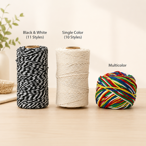 Fil de <span class=keywords><strong>boulanger</strong></span> en polyester/coton teint haute ténacité en gros, couleurs assorties, pour emballage cadeau, artisanat, bricolage, couture de vêtements - Product Image 2