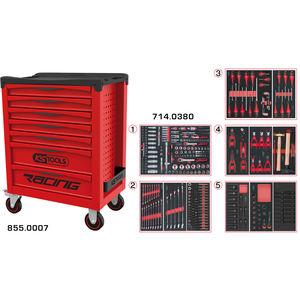 Long-Lasting Performance And Reliability Racing 7-<b>Drawer</b> <b>Tool</b> Cabinet 384 Pcs With Smooth-Gliding <b>Drawers</b> - Product Image 1