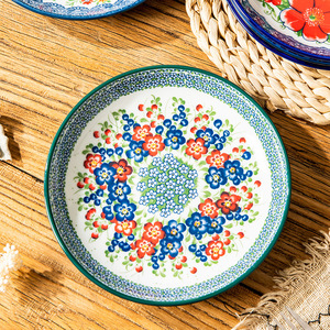 Plato de hueso de cerámica de pulido de cerámica de 6,5 pulgadas de diseño bohemio, plato pequeño desechable para uso doméstico para platos fríos, frutas, aperitivos, huesos - Product Image 4