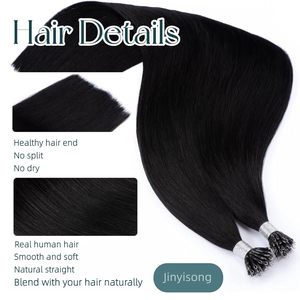 Extensiones de Cabello Nano Tip Doble Trama No Remy, Tejido Doble a Máquina, 14 Pulgadas, Anillas Nano, Liso, Negro Azabache, 50g, con Microperlas, Permanente - Product Image 4