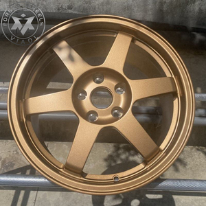 Rines Deportivos Forjados Viaol, Ligeros, de 6 Radios, Color <span class=keywords><strong>Gris</strong></span> Metálico, Estilo JDM, 4x100, 5x114.3, 5x112, 5x120, Compatibles con Honda, Toyota, <span class=keywords><strong>Subaru</strong></span> - Product Image 4