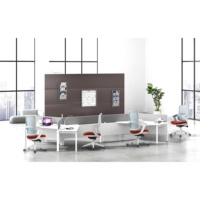 Chaise de bureau ergonomique JOHOOFURNITURE avec appui-tête, cadre gris, vente en gros pour bureau à domicile, coussin épais confortable