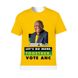 Gahumi Best-seller 2024 Afrique du Sud ANC T-shirt pour l'élection présidentielle Style d'impression personnalisé en polyester/coton - Product Image 3