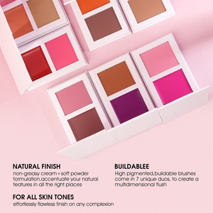 Finish Vibrant Double-Take High Pigment Rosy Blush Matte & Dew Orange Red Blush Palette <span class=keywords><strong>Crame</strong></span> & Powder cheek blush - Product Image 5