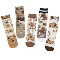 Chaussettes en coton tricotées pour femmes, motif dessin animé Labubu, collection Printemps 2026