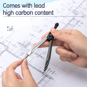 Deli EG20502 <span class=keywords><strong>Boussole</strong></span> avec ensemble de <span class=keywords><strong>dessin</strong></span> de mine de crayon Boîte PS de haute précision à glissière lisse pour un rangement <span class=keywords><strong>facile</strong></span> - Product Image 4