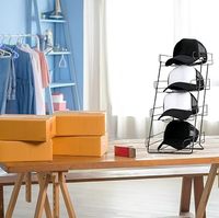 Présentoir à chapeaux en fil métallique à 4 niveaux, support autoportant pour casquettes de baseball, présentoir de comptoir pour magasin