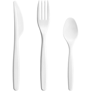 Juego de Cubiertos Desechables Biodegradables y Compostables al 100%, Cuchara, Tenedor y Cuchillo de Bambú, Alternativa al Plástico, 50 Piezas de Cada Uno - Product Image 1