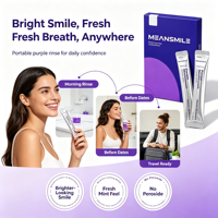 20 pièces Bain de bouche blanchissant violet sans peroxyde, rafraîchissant l'haleine, sans alcool, OEM, à la menthe