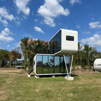Maison Capsule Modulaire en Acier de Luxe pour Hôtels, 2 Chambres, Salle de Bain, Douche, Installation Rapide, Design Moderne, Personnalisable