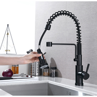 Robinet de cuisine populaire en acier inoxydable 304 noir avec douchette extractible à capteur sans contact et poignée unique, fabriqué en Chine