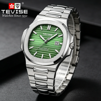 Fabricant de montres mécaniques automatiques personnalisées TEVISE OEM OBM avec bracelet en acier inoxydable, étanche 30 ATM