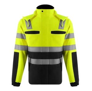Chubasquero impermeable de poliéster con capucha y cuello alto Visible, chaqueta de trabajo para congelador de tráfico de seguridad vial, chándal para hombre - Product Image 2