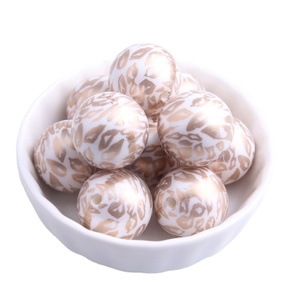 Gumball — <span class=keywords><strong>perles</strong></span> en acrylique <span class=keywords><strong>pour</strong></span> fabrication <span class=keywords><strong>de</strong></span> <span class=keywords><strong>bijoux</strong></span>, pierres mates, avec imprimé léopard, couleur or, <span class=keywords><strong>pour</strong></span> collier, 100 pièces, 20mm - Product Image 1